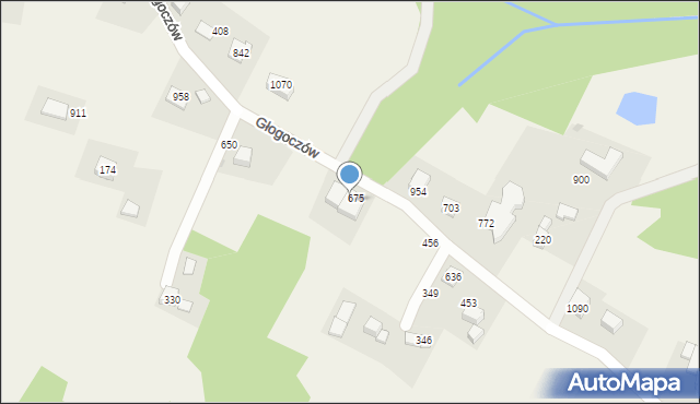 Głogoczów, Głogoczów, 675a, mapa Głogoczów