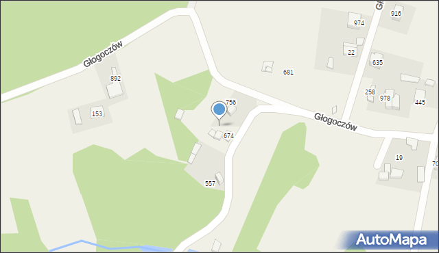 Głogoczów, Głogoczów, 676, mapa Głogoczów
