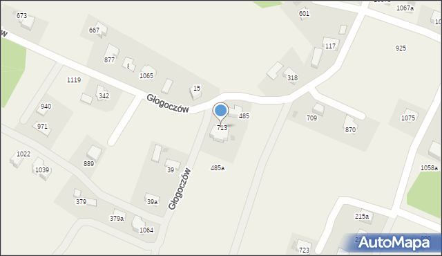 Głogoczów, Głogoczów, 713, mapa Głogoczów