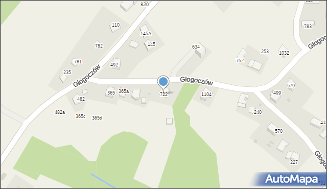 Głogoczów, Głogoczów, 722, mapa Głogoczów