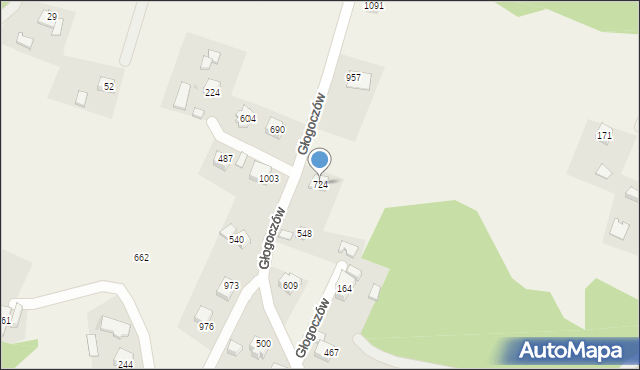 Głogoczów, Głogoczów, 724, mapa Głogoczów