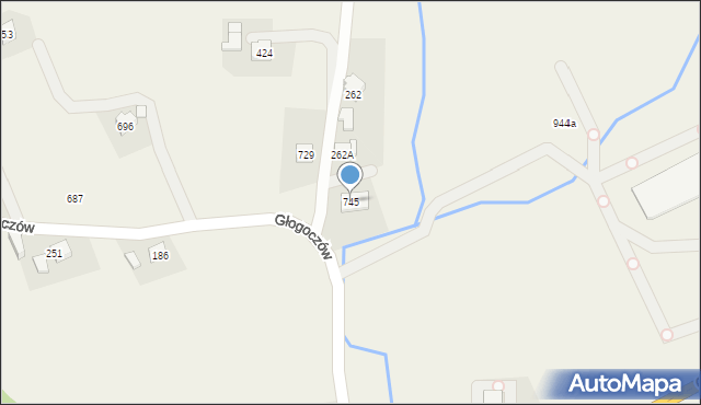 Głogoczów, Głogoczów, 745, mapa Głogoczów