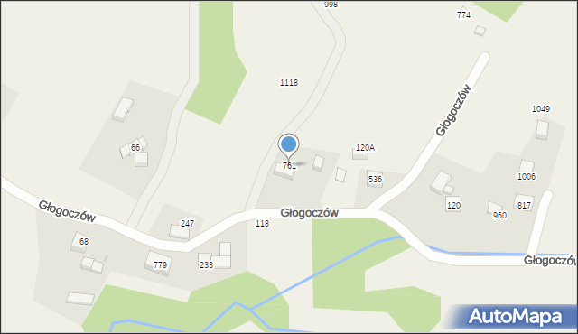 Głogoczów, Głogoczów, 761, mapa Głogoczów