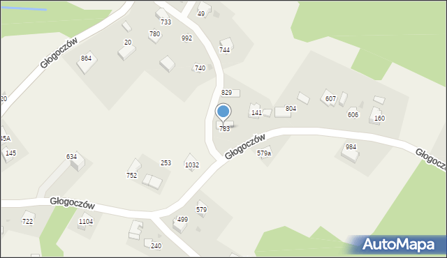 Głogoczów, Głogoczów, 783, mapa Głogoczów