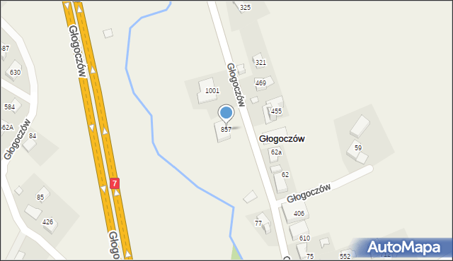 Głogoczów, Głogoczów, 857, mapa Głogoczów