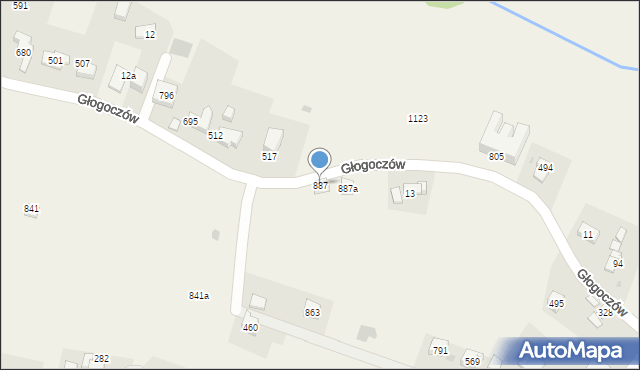 Głogoczów, Głogoczów, 887, mapa Głogoczów