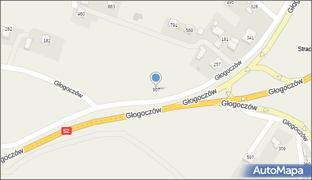 Głogoczów, Głogoczów, 907, mapa Głogoczów