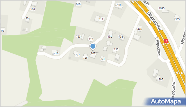 Głogoczów, Głogoczów, 962, mapa Głogoczów