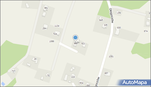 Głogoczów, Głogoczów, 989, mapa Głogoczów