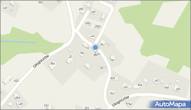 Głogoczów, Głogoczów, 992, mapa Głogoczów