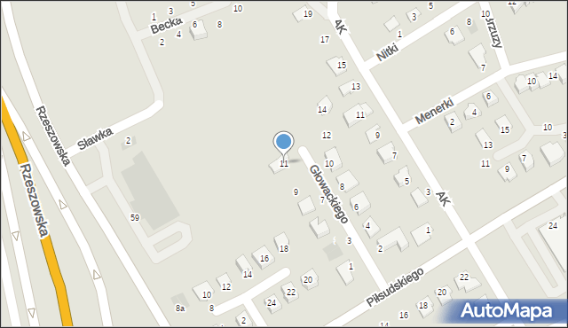 Głogów Małopolski, Głowackiego Bartosza, 11, mapa Głogów Małopolski