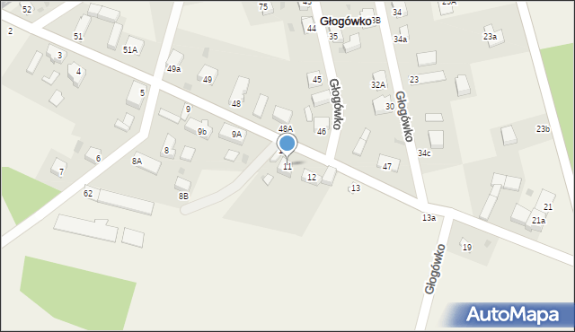 Głogówko, Głogówko, 11, mapa Głogówko