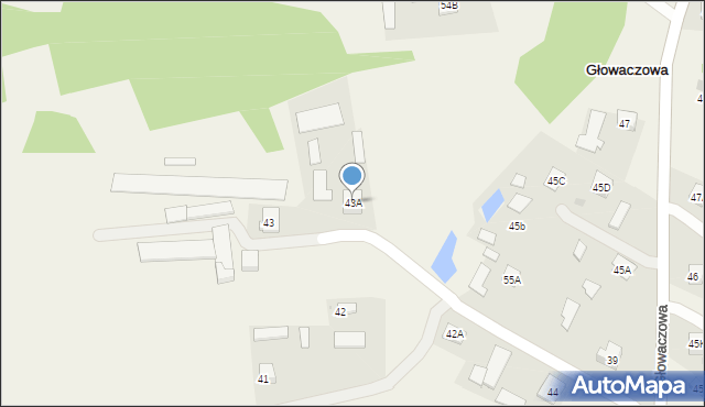 Głowaczowa, Głowaczowa, 43A, mapa Głowaczowa