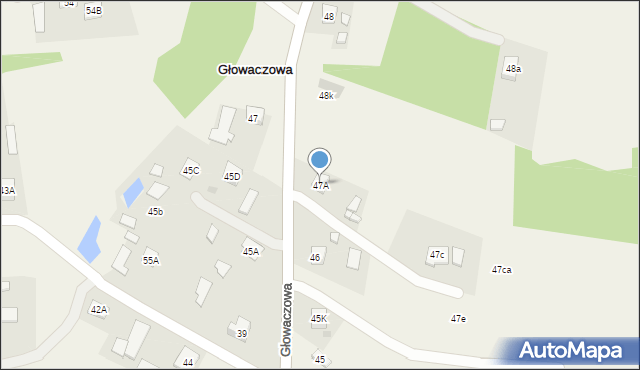 Głowaczowa, Głowaczowa, 47A, mapa Głowaczowa