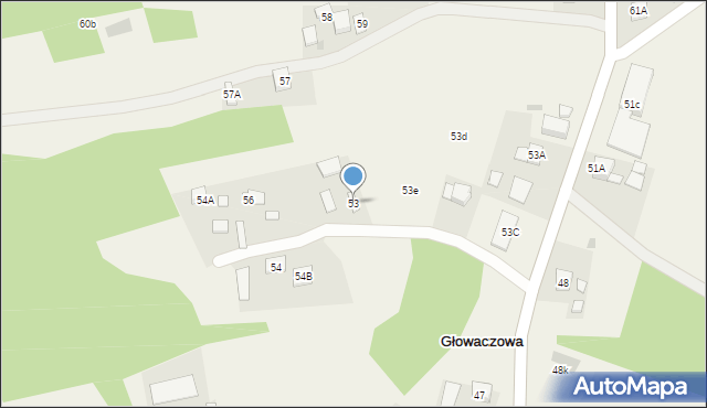 Głowaczowa, Głowaczowa, 53, mapa Głowaczowa