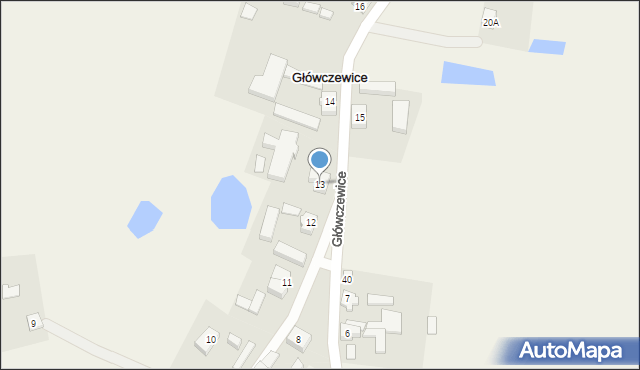 Główczewice, Główczewice, 13, mapa Główczewice