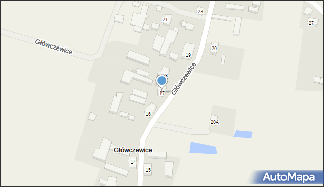 Główczewice, Główczewice, 17, mapa Główczewice