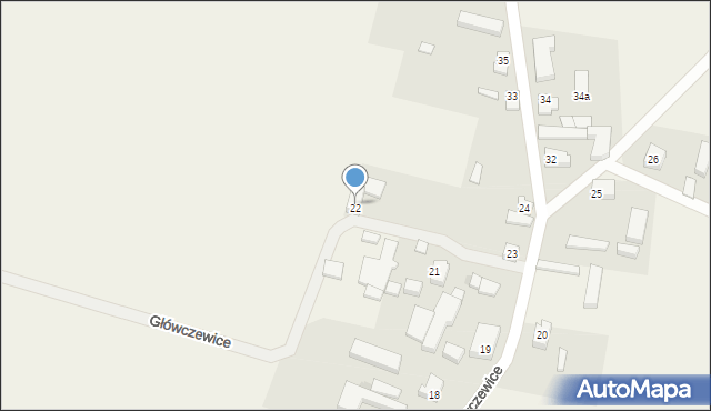 Główczewice, Główczewice, 22, mapa Główczewice