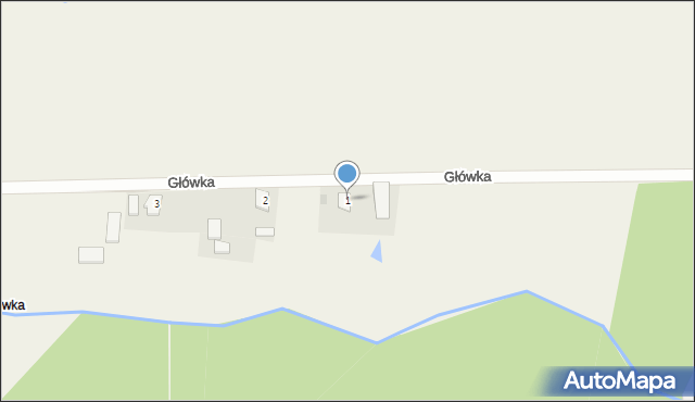 Główka, Główka, 1, mapa Główka