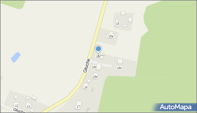 Głuche, Głuche, 16c, mapa Głuche