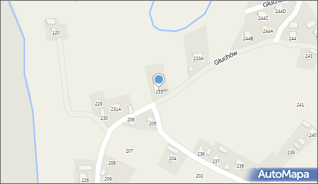Głuchów, Głuchów, 233, mapa Głuchów