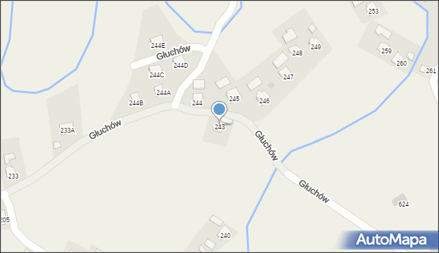 Głuchów, Głuchów, 243, mapa Głuchów
