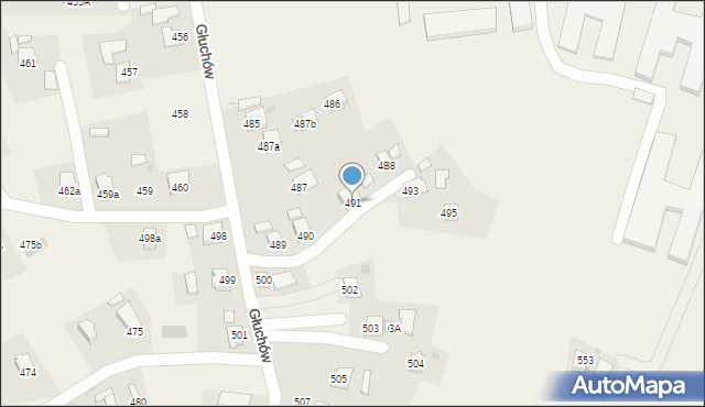 Głuchów, Głuchów, 491, mapa Głuchów