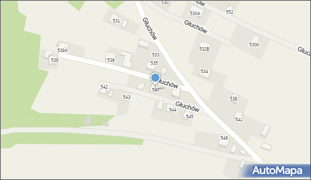 Głuchów, Głuchów, 540, mapa Głuchów