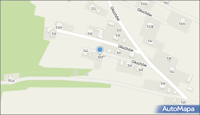 Głuchów, Głuchów, 543, mapa Głuchów