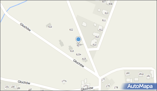 Głuchów, Głuchów, 617, mapa Głuchów