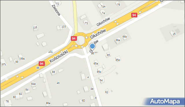 Głuchów, Głuchów, 66, mapa Głuchów