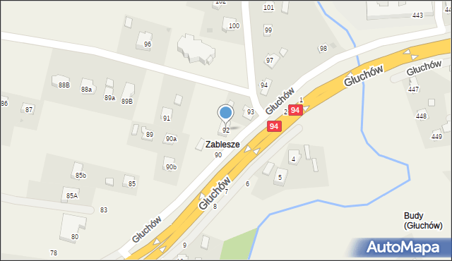 Głuchów, Głuchów, 92, mapa Głuchów