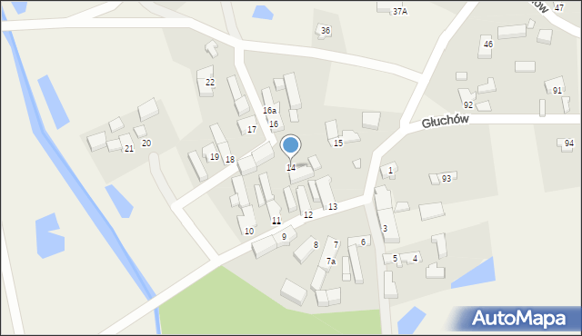 Głuchów, Głuchów, 14, mapa Głuchów