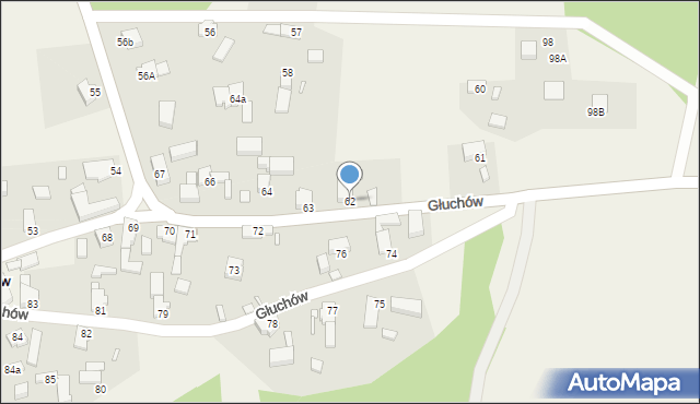 Głuchów, Głuchów, 62, mapa Głuchów