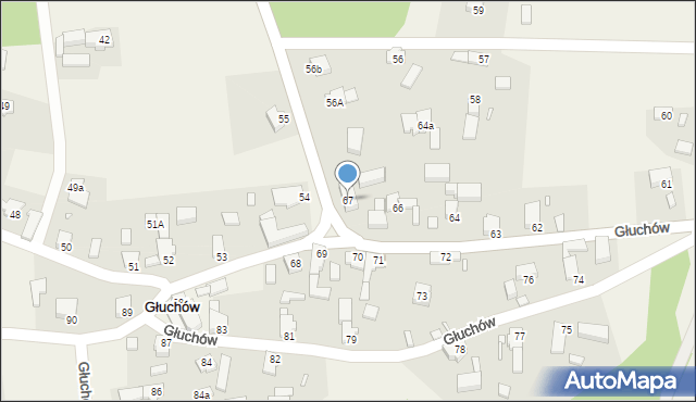 Głuchów, Głuchów, 67, mapa Głuchów