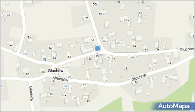 Głuchów, Głuchów, 69, mapa Głuchów