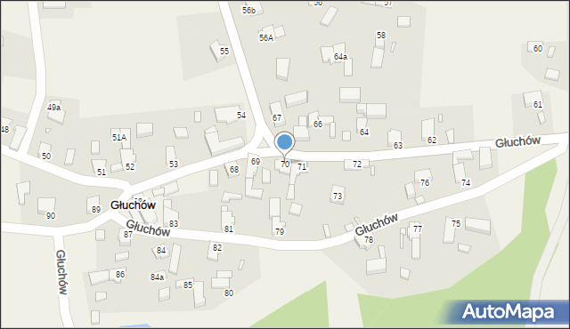 Głuchów, Głuchów, 70, mapa Głuchów