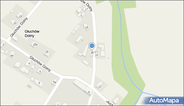 Głuchów Dolny, Głuchów Dolny, 15, mapa Głuchów Dolny