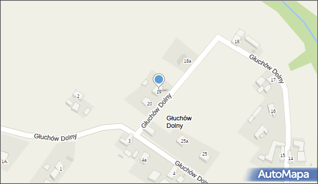 Głuchów Dolny, Głuchów Dolny, 19, mapa Głuchów Dolny