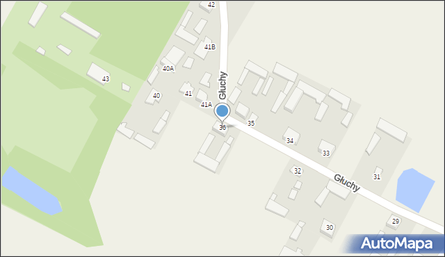 Głuchy, Głuchy, 36, mapa Głuchy