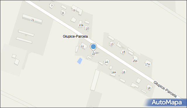 Głupice, Głupice-Parcela, 12, mapa Głupice