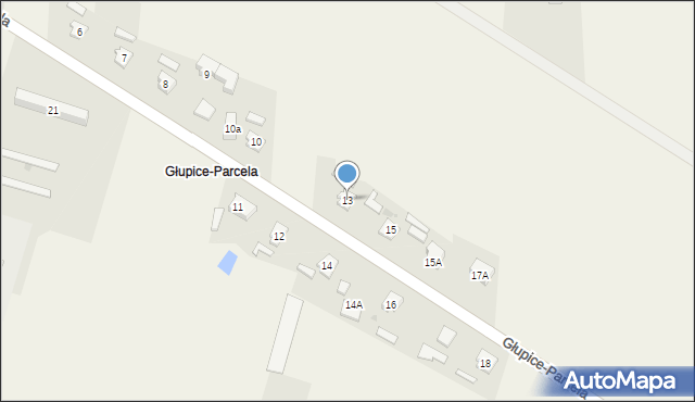 Głupice, Głupice-Parcela, 13, mapa Głupice