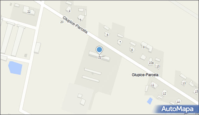 Głupice, Głupice-Parcela, 21, mapa Głupice