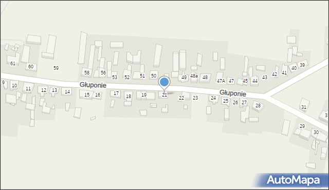 Głuponie, Głuponie, 21, mapa Głuponie