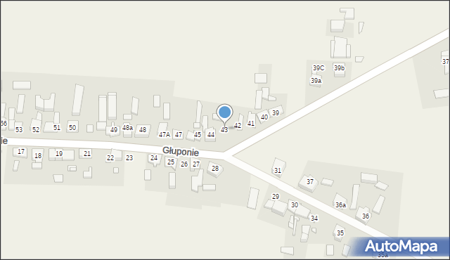 Głuponie, Głuponie, 43, mapa Głuponie