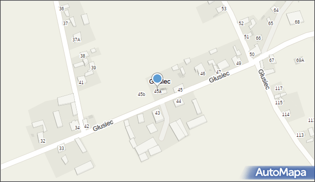 Głusiec, Głusiec, 45a, mapa Głusiec