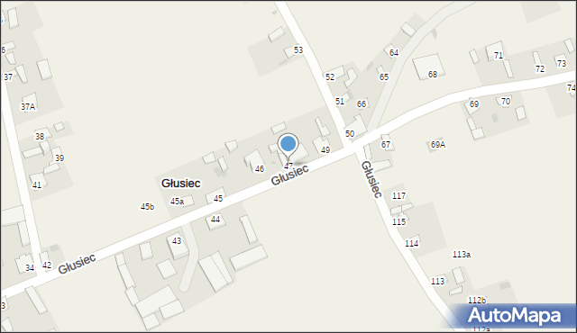 Głusiec, Głusiec, 47, mapa Głusiec