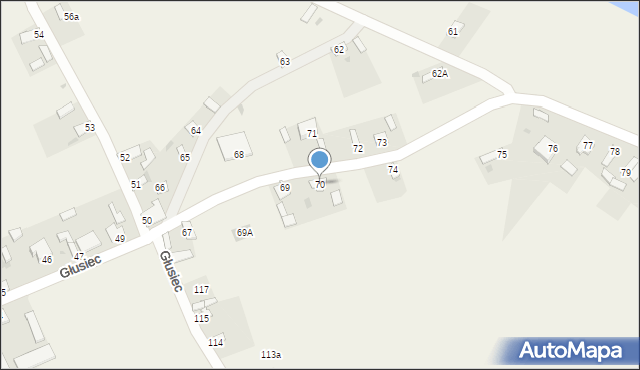 Głusiec, Głusiec, 70, mapa Głusiec