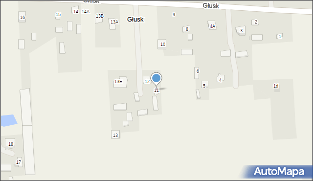 Głusk, Głusk, 11, mapa Głusk
