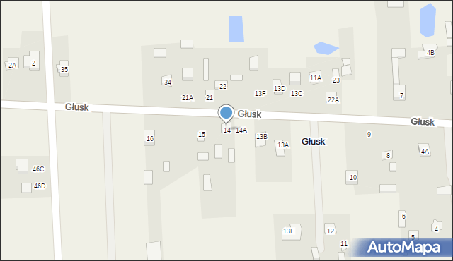 Głusk, Głusk, 14, mapa Głusk